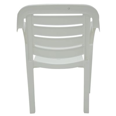 Cadeira Tramontina Miami Branco com Braços Encosto Horizontal em Polipropileno