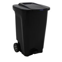 Lixeira Tramontina T-Force 100L com Rodas em Polipropileno Preto