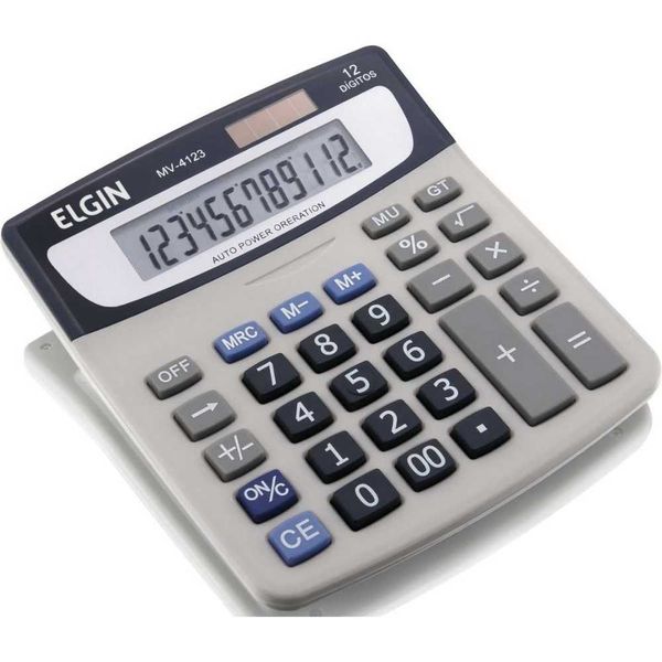 CALCULADORA DE MESA 12 DIG MV4123 CINZA ELGIN