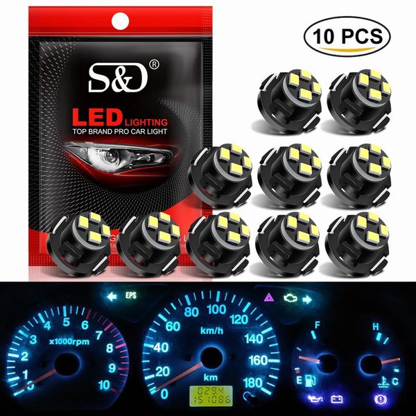 10 Peças de Lâmpadas LED T3 T4.2 T4.7 para Carro 12V T3 / branco