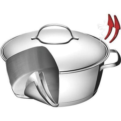 Jogo de Panelas Tramontina Allegra em Aço Inox com Fundo Triplo e Tampas de Inox 5 Peças