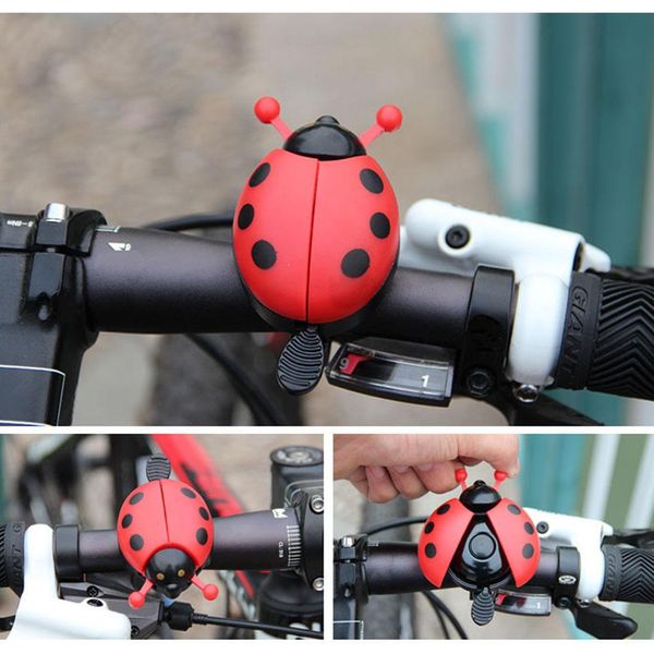 Campainha de Bicicleta Joaninha Colorida para Crianças vermelho