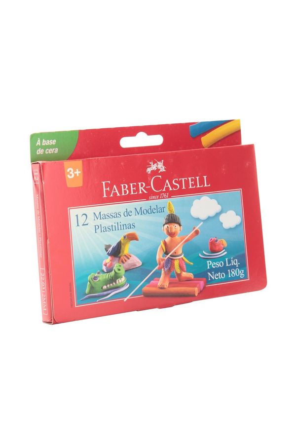 Massa Modelar Faber-Castell Base de Cera com 12 Cores 180g