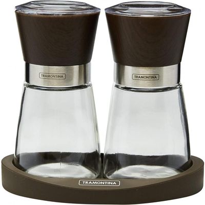 Moedores de Sal e Pimenta Tramontina em Ceramica e Vidro com Base de Silicone