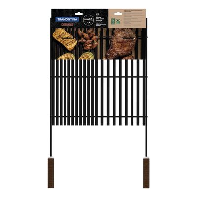 Grelha Tramontina Churrasco Black em Aço Carbono Nitrocarbonetado com Cabos de Madeira