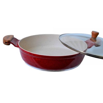 Frigideira Vermelha Antiaderente Marmorizado Javali AM 30cm