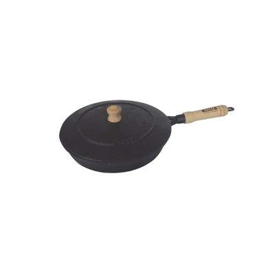 Frigideira De Ferro Fundido Com Tampa - Largura 25,5cm