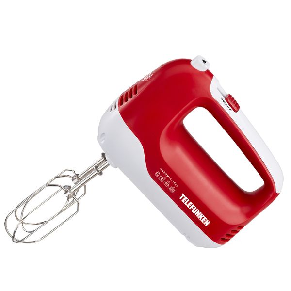 Batedeira de Mao Telefunken 5 Velocidades Vermelho 300w 220V TFLHANDMIX1500V