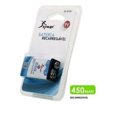 Kit Carregador De Pilhas/Bateria + 2 Baterias 9V Recarregaveis