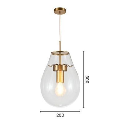 Lustre Pendente Sindora Dcd04129 P Bronze - Transparente E27 Bivolt