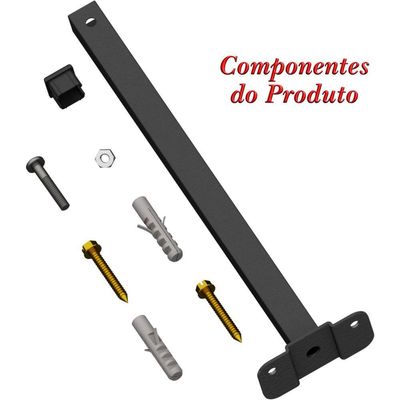 Suporte Refletor Base Reta Braço 60 Cm Preto