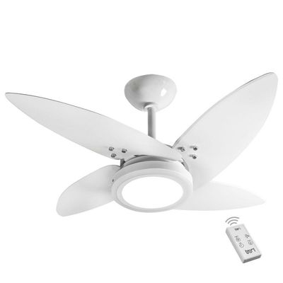 Ventilador Led Paris Branco 4 Pás 110V E Controle Remoto 110V