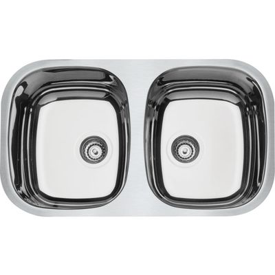 Cuba de Embutir Tramontina Prime Isis 2C 34 BL em aço inox alto brilho 76 x 44 cm com Escape