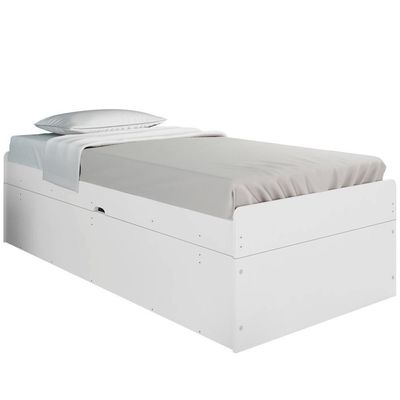 Cama Compartimento Solteiro Hanna Branco Com Colchão