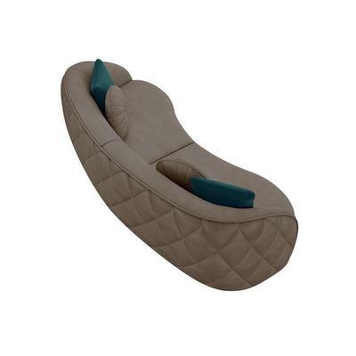 Sofá 4 Lugares Para Sala Living Olimpo 318 Cm M03 Veludo Bege Escuro Lyam Decor