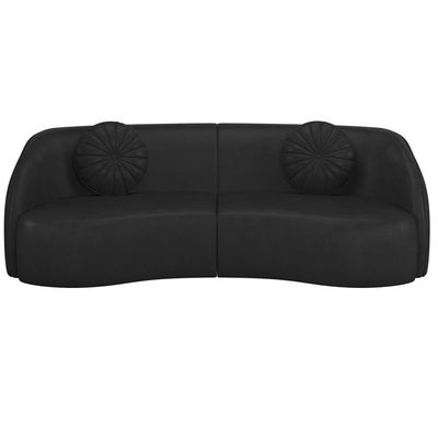 Sofá 4 Lugares Para Sala Living Olimpo 318 Cm M03 Couríssimo Preto Lyam Decor