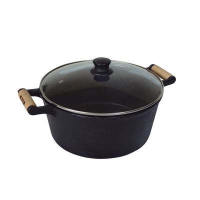 Caçarola de Ferro 2 Alças Com Tampa de Vidro 4,8 Lt