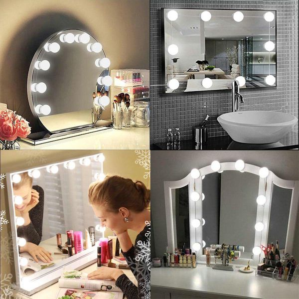 Kit de Luz de Maquiagem LED com Controle Dimmer USB para Espelho 4 PCS / branco