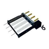 Kit Giratório Baixo Para Churrasqueira Com 04 Espetos Bivolt
