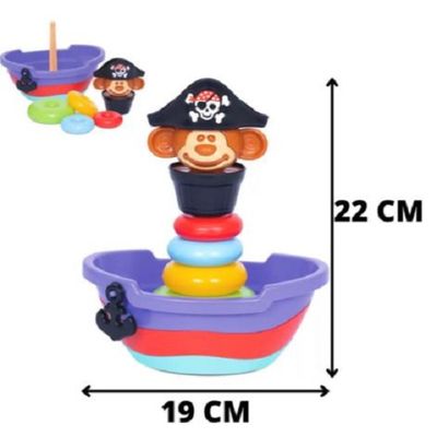 Brinquedo  Bebe Baby Pirata Encaixe Empilhar - Mercotoys
