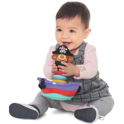 Brinquedo  Bebe Baby Pirata Encaixe Empilhar - Mercotoys