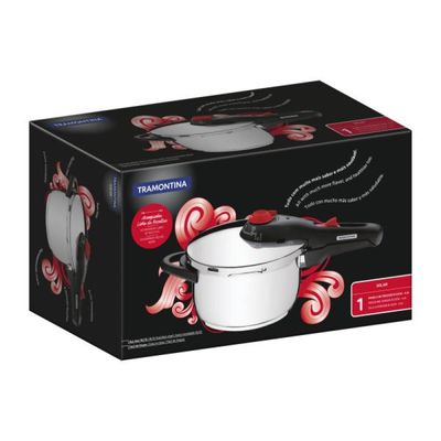 Panela de Pressão Tramontina Solar em Aço Inox Fundo Triplo com 5 Dispositivos de Segurança 22 cm 4,5 L