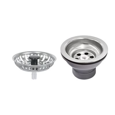 Válvula Tramontina Econômica para Pias Cubas e Tanques 3 1/2" sem Escape em Aço Inox e Polipropileno