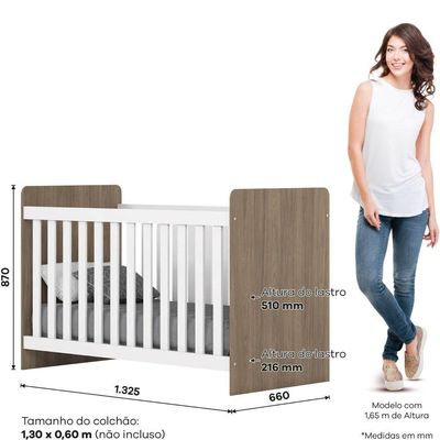 Berço Mini Cama 2 Em 1 Labirinto Rústico Branco