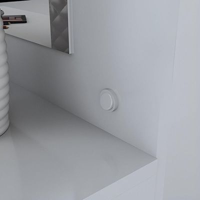 Penteadeira Com Led Com Espelho 4 Gavetas E Porta Chanel Branco Hp