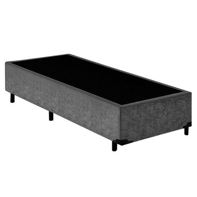 Cama Box Solteiro Suede Serene Cinza 88x188x40
