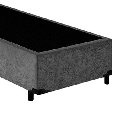 Cama Box Solteiro Suede Serene Cinza 88x188x40