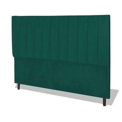 Cabeceira Estofada Box Casal Encosto Para Cama Corola 144x126 Azul Tiffany