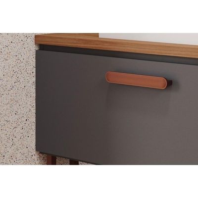 Bancada De Banheiro Balcão Duna 1 Porta C- Cuba 80cm Cimento-freijo - Mgm