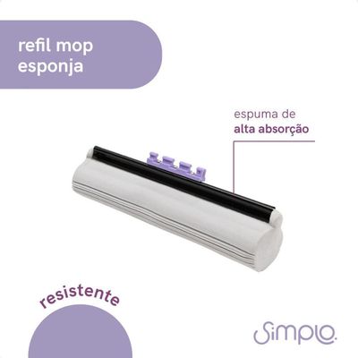 Refil Para Mop Simplo Slim Esponja Alavanca