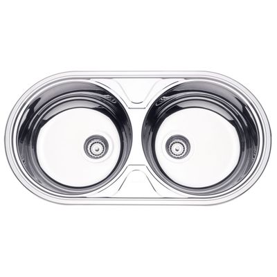 Cuba de Sobrepor Tramontina Luna Duo 2C 36 BS em Aço Inox Alto Brilho 84 x 44 cm
