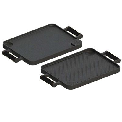 Bifeteira dupla face com alças de silicone Preto 23x28cm