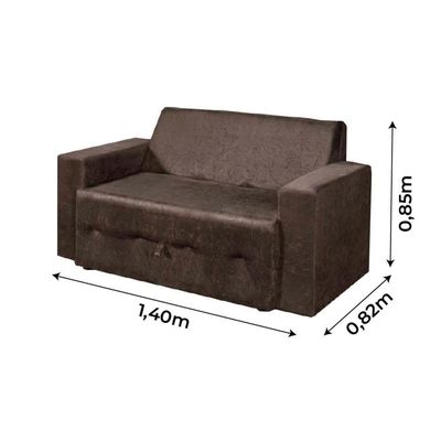 Sofá-cama Pratik 5000 Mamflex Marrom Suede Amassado Marrom