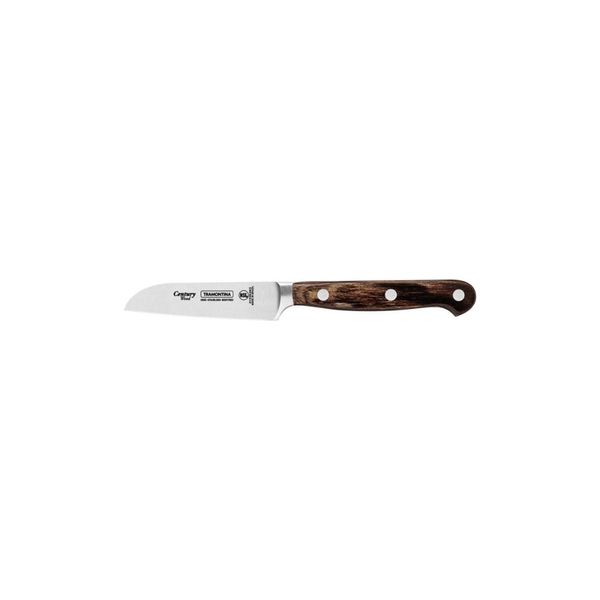 Faca para Legumes e Frutas Tramontina Century Wood com Lâmina em Aço Inox e Cabo de Madeira Tratada Castanho 3 polegada