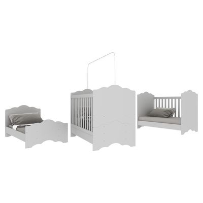 Berço 3 Em 1 Para Colchão 70 X 130 Cm Multimóveis Branco