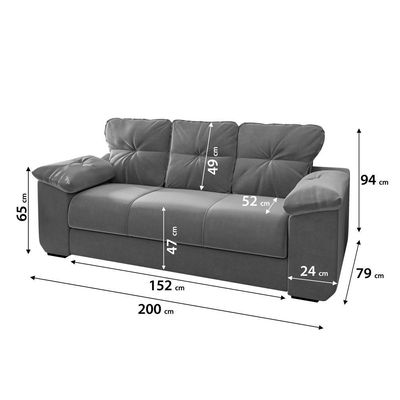 Conjunto de Sofá 2 e 3 Lugares Suede Cinza Londres Mamflex