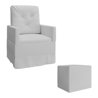 Poltrona+Balanço E Puff Ex4003 Branca Branco