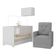 Berço 3 Em 1 Com Colchão Poltrona E Armário Aéreo 2 Portas Multimóveis Mp4165 Branco/cinza