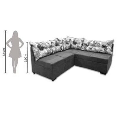 Sofá De Canto 5 Lugares Renaut Suede Marrom Palmeira