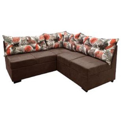 Sofá De Canto 5 Lugares Renaut Suede Marrom Palmeira