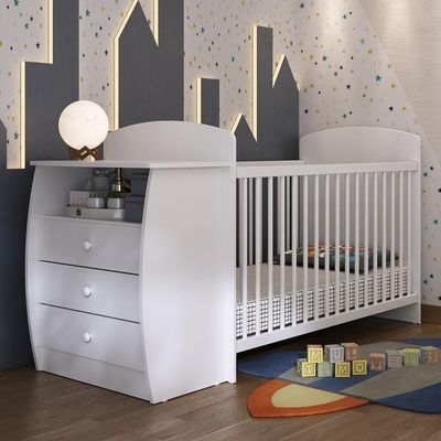 Berço Cômoda Com Colchão Colinho De Mãe Multimóveis Branco