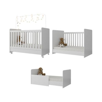Berço Americano 3X1 Com Poltrona E Puff Mp4083 Branco