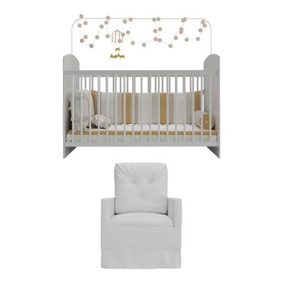 Berço Com Poltrona De Amamentação Ana Lívia Mp4069 Branco