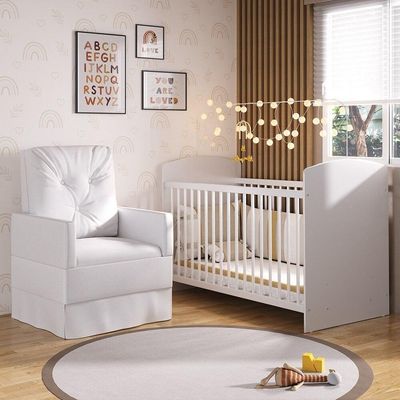 Berço Com Poltrona De Amamentação Ana Lívia Mp4069 Branco