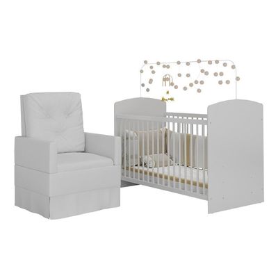 Berço Com Poltrona De Amamentação Ana Lívia Mp4069 Branco