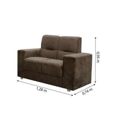 Sofá 2 E 3 Lugares Turin Suede Flash Estofados Marrom